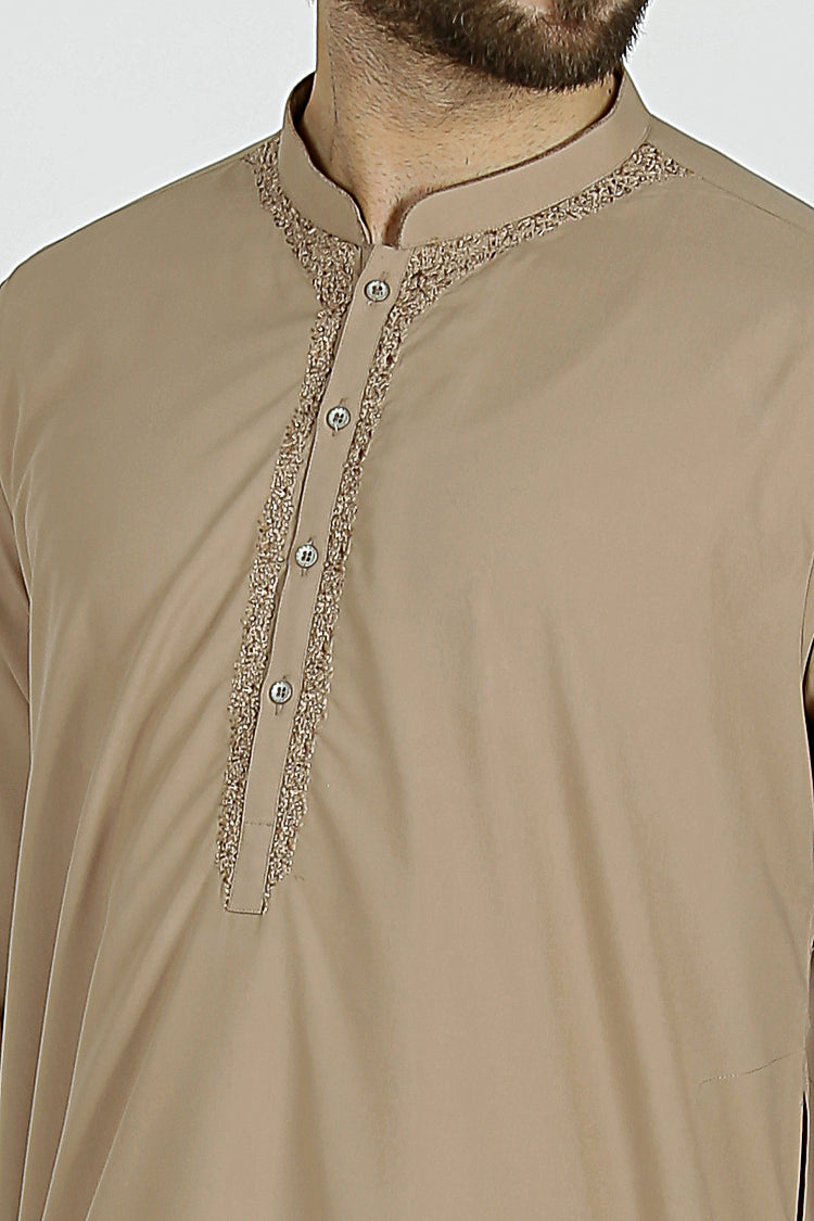 Sand Color Blended Kameez Shalwar - AL-KS-2151