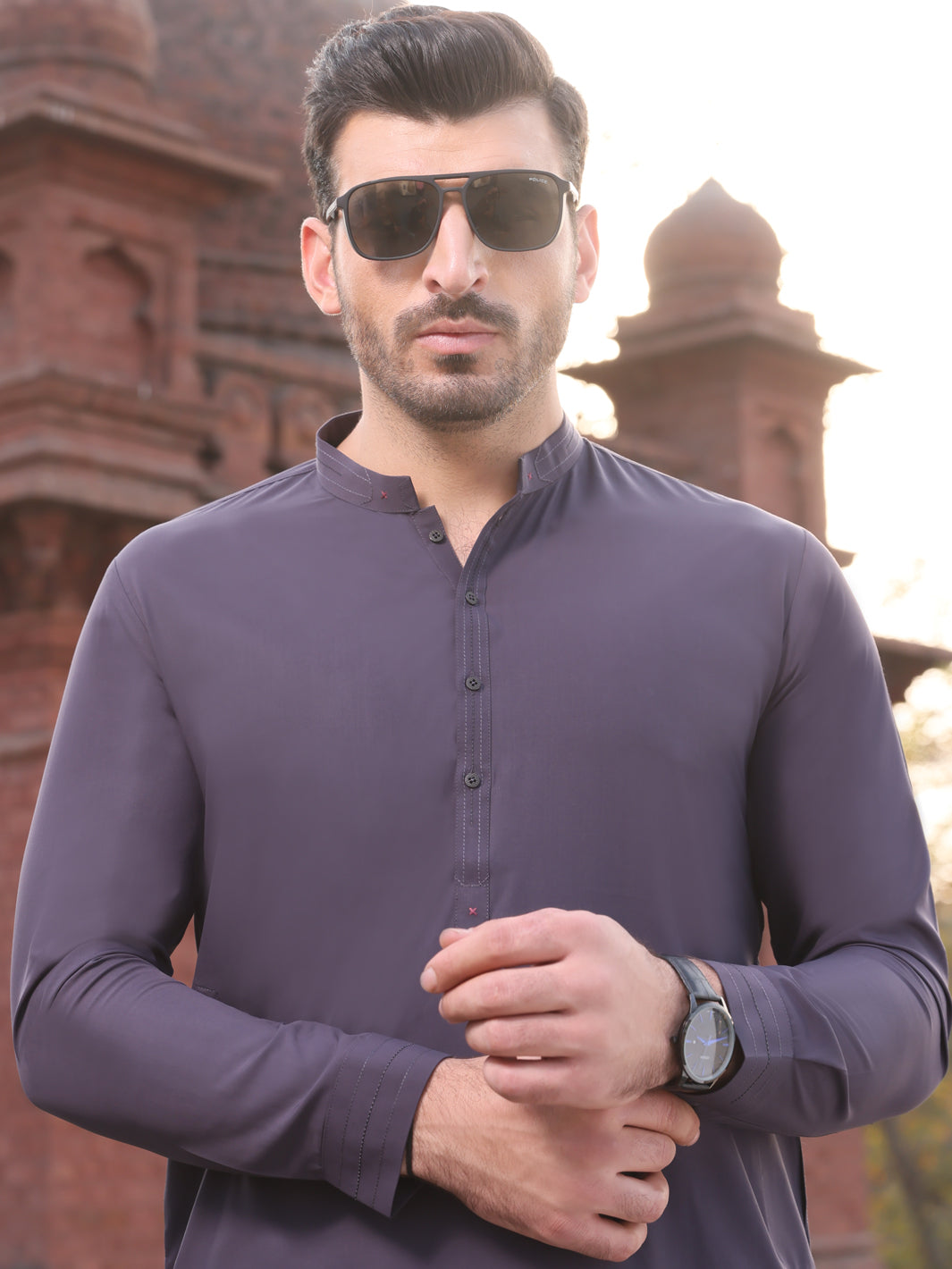 Purple Blended Kameez Shalwar - AL-KS-2430