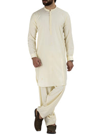 Off White Blended Kameez Shalwar - AL-KS-2441