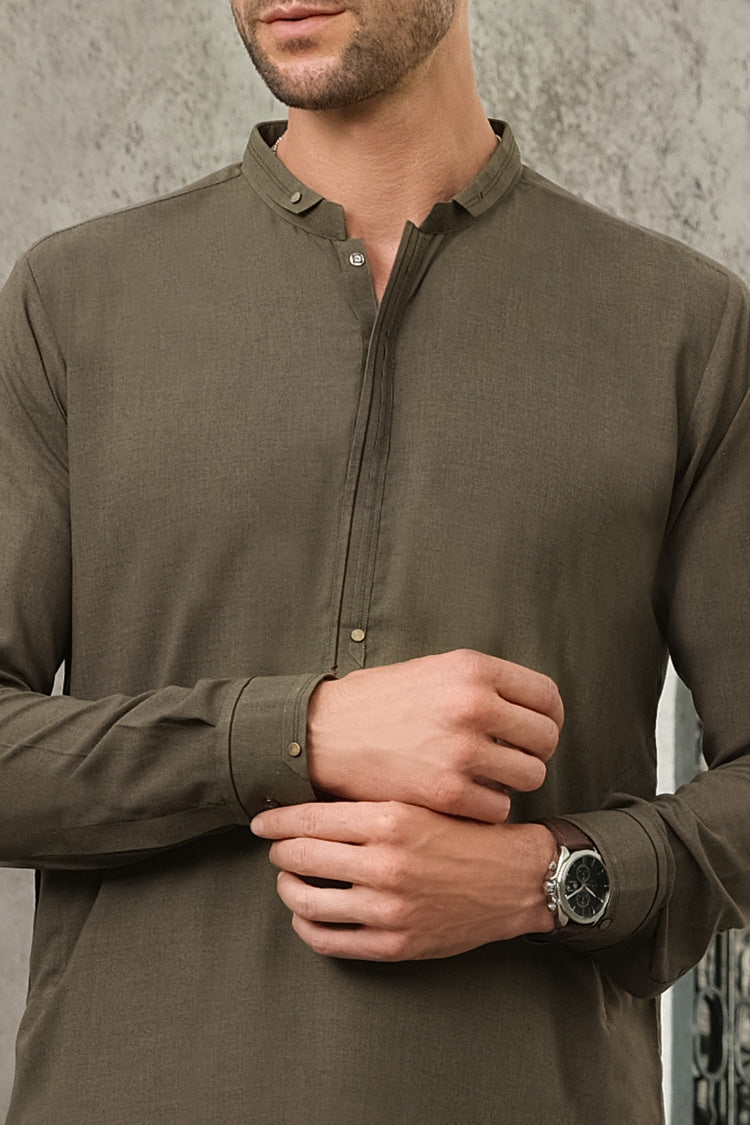 Green Blended Kameez Shalwar - AL-KS-2446