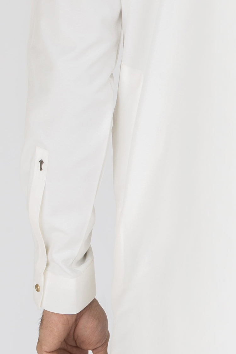 Off White Blended Kameez Shalwar - AL-KS-2452