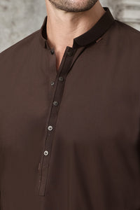 Brown Blended Kameez Shalwar - AL-KS-2457