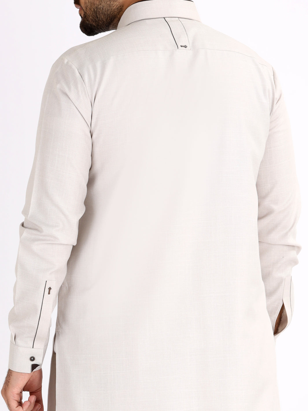 Light Grey Blended Kameez Shalwar - AL-KS-2475