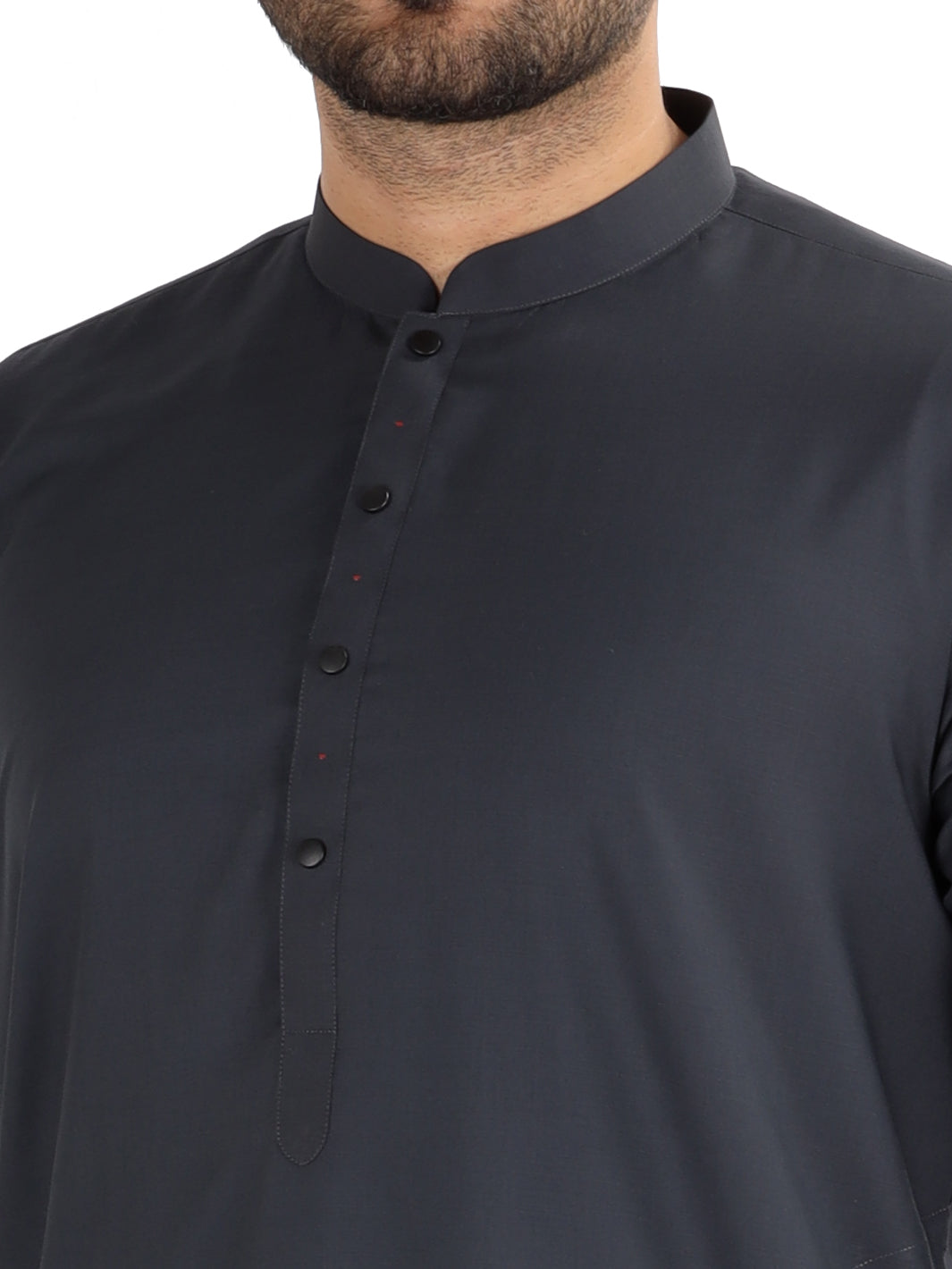 Charcoal Grey Blended Kameez Shalwar - AL-KS-2478