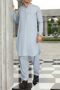 Light Blue Blended Kameez Shalwar - AL-KS-2479