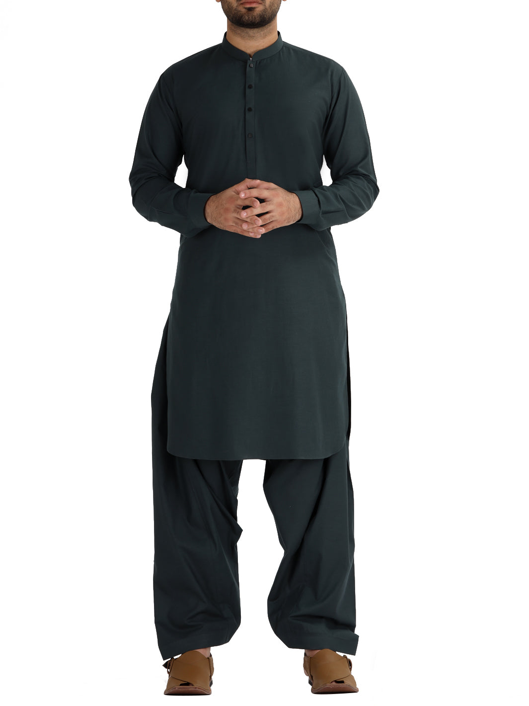 Green Blended Kameez Shalwar - AL-KS-2485