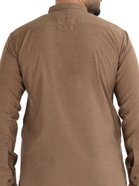 Brown Blended Kurta Pajama - AL-KS-2490