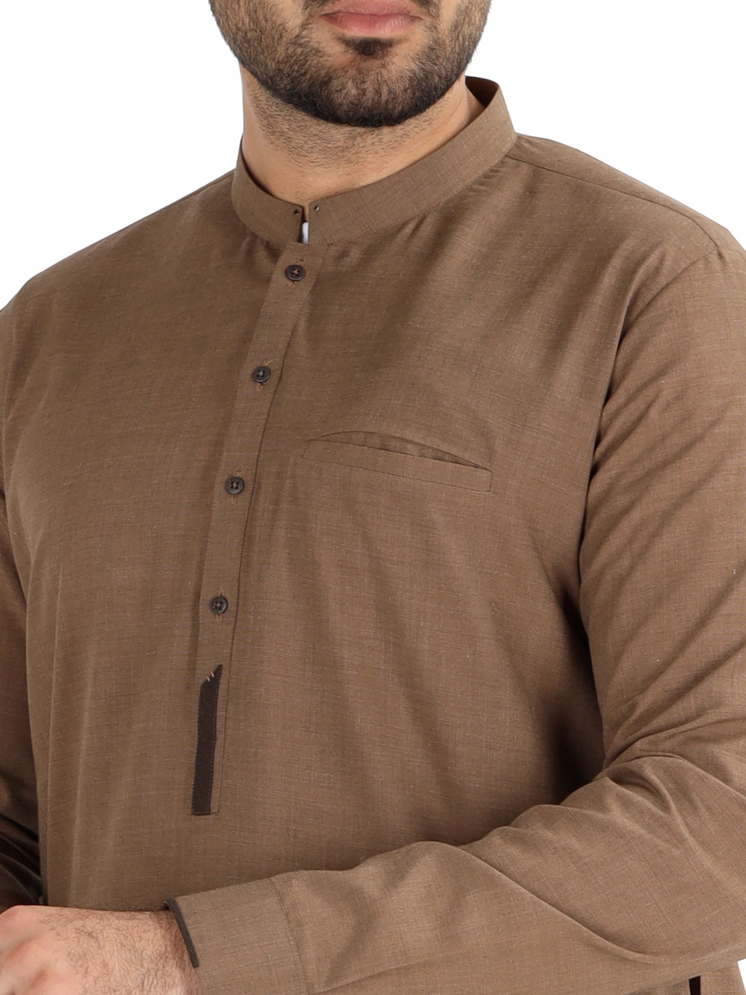 Brown Blended Kurta Pajama - AL-KS-2490