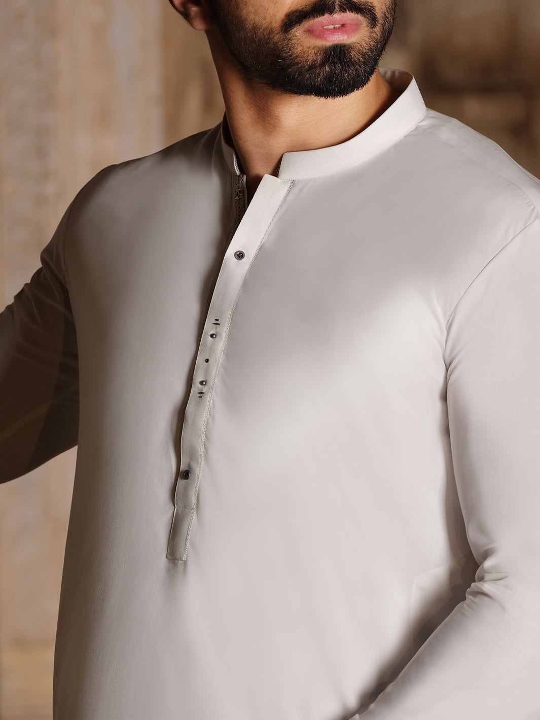 White Blended Kameez Shalwar - AL-KS-2508