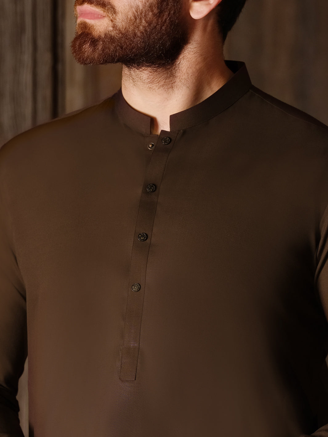 Brown Blended Kameez Shalwar - AL-KS-2515