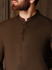 Brown Blended Kameez Shalwar - AL-KS-2515