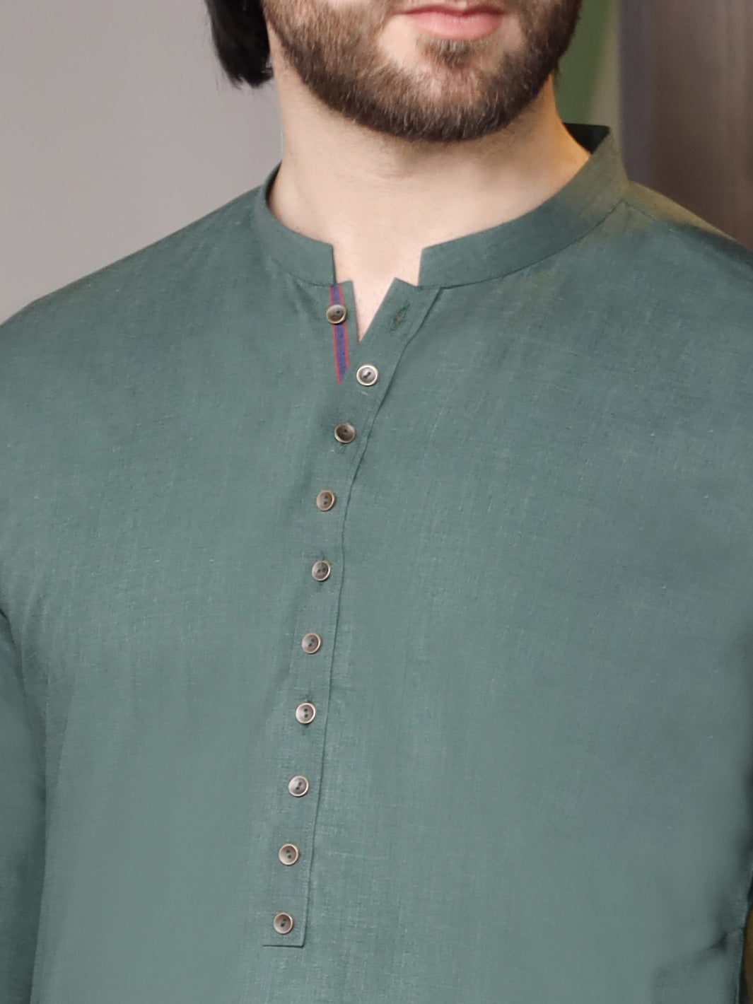 Green Blended Kurta Pajama - AL-KS-2516