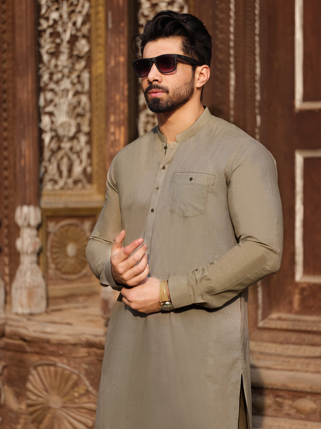 Sand Cotton Kurta Pajama - AL-KS-2518