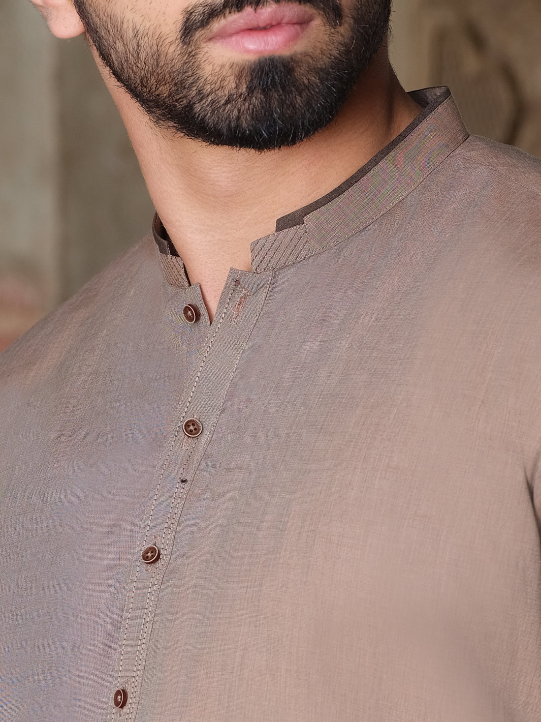 Brown Blended Kurta Pajama - AL-KS-2521