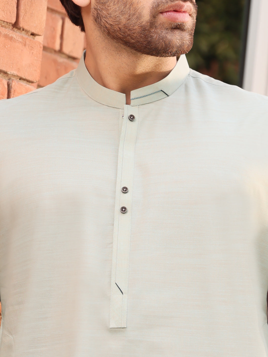 Light Green Cotton Kameez Shalwar - AL-KS-2551