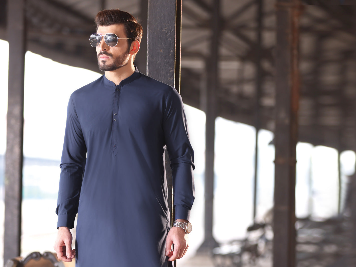 Blue Blended Kameez Shalwar - AL-KS-2573
