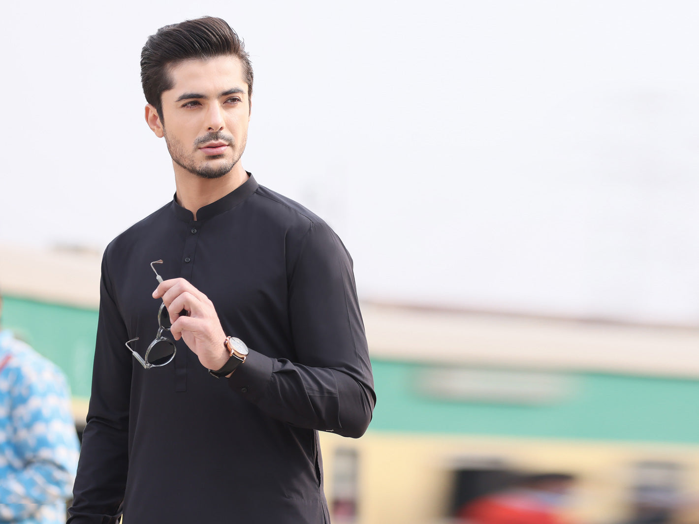 Black Blended Kameez Shalwar - AL-KS-2587