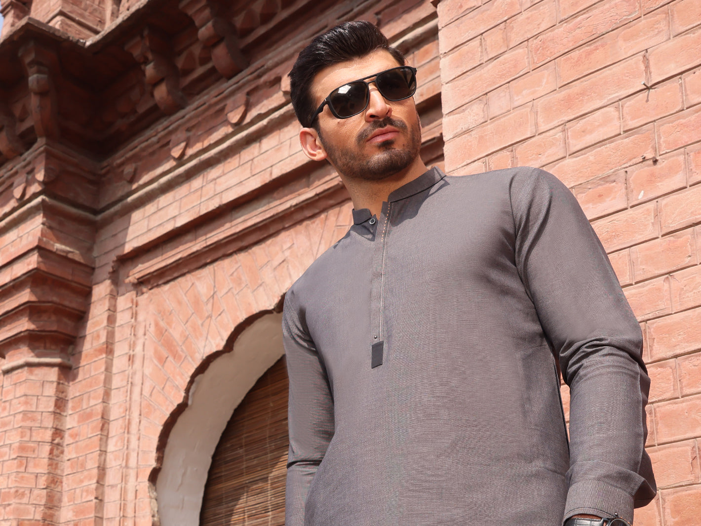 Grey Blended Kameez Shalwar - AL-KS-2594