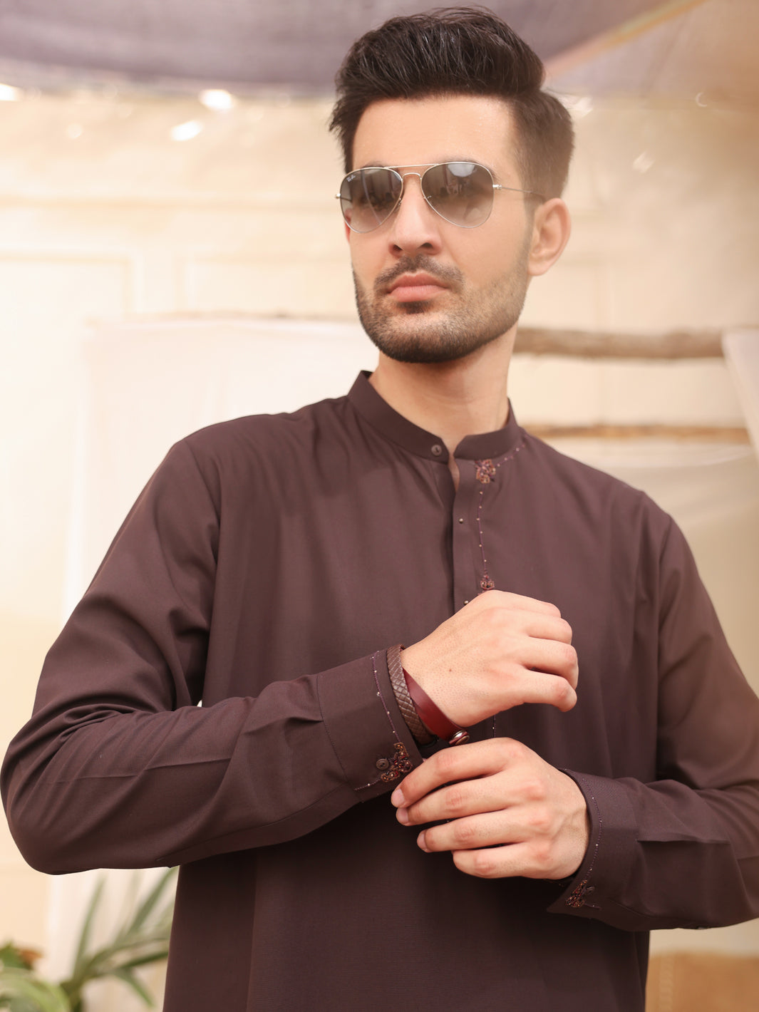 Brown Kurta Shalwar - AL-KS-2620