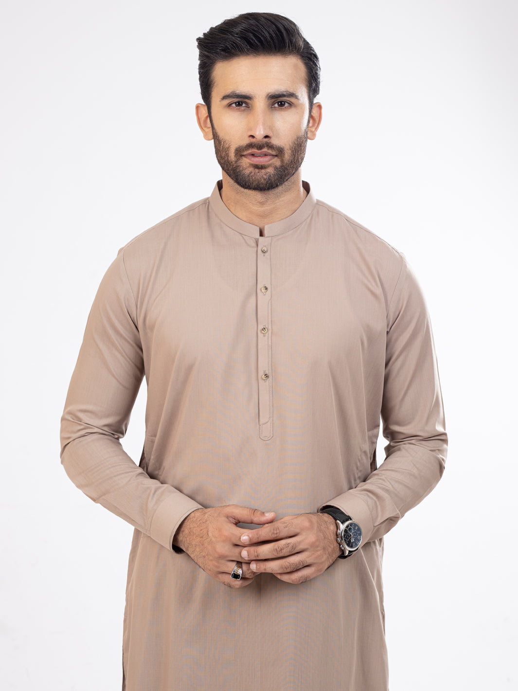 Beige Blended Kameez Shalwar - AL-KS-2815