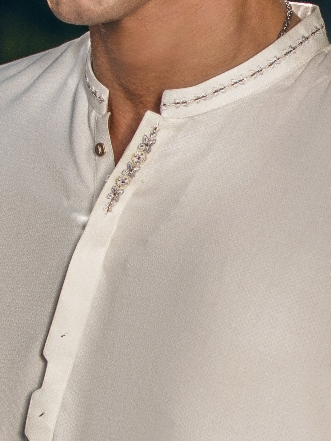 Off White Blended Kameez Shalwar - AL-KS-2825