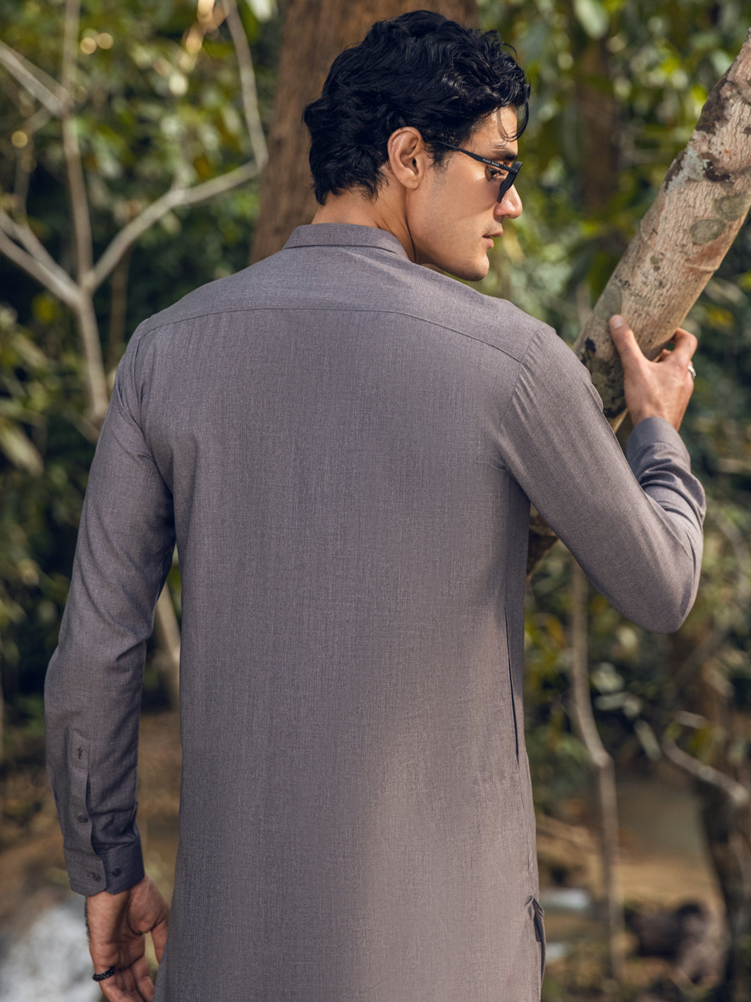 Grey Blended Kameez Shalwar - AL-KS-2826