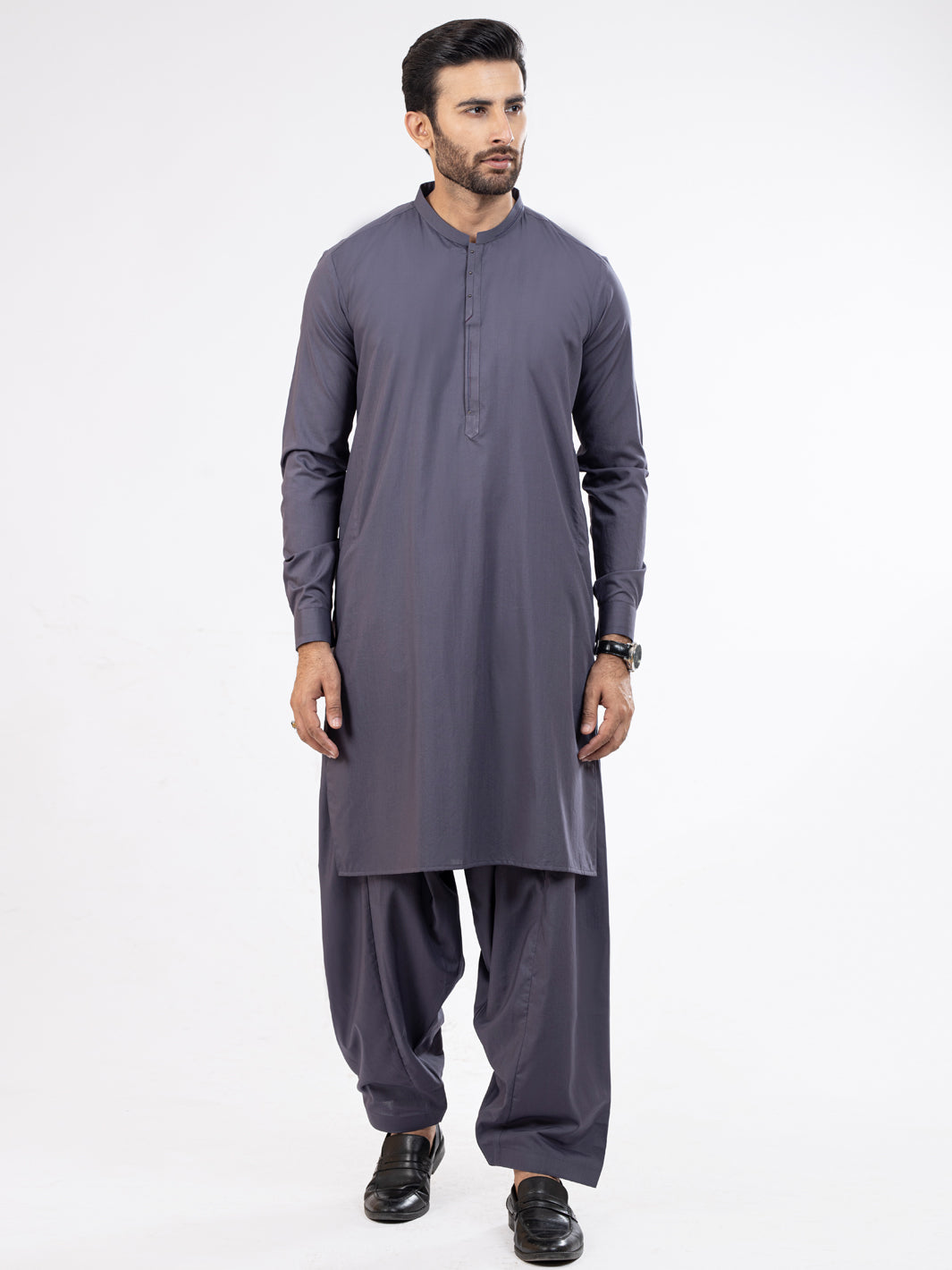 Grey Blended Kameez Shalwar - AL-KS-2827