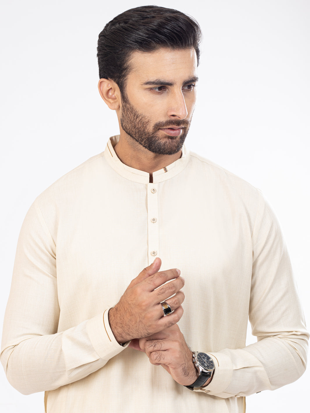 Cream Blended Kameez Shalwar - AL-KS-2832