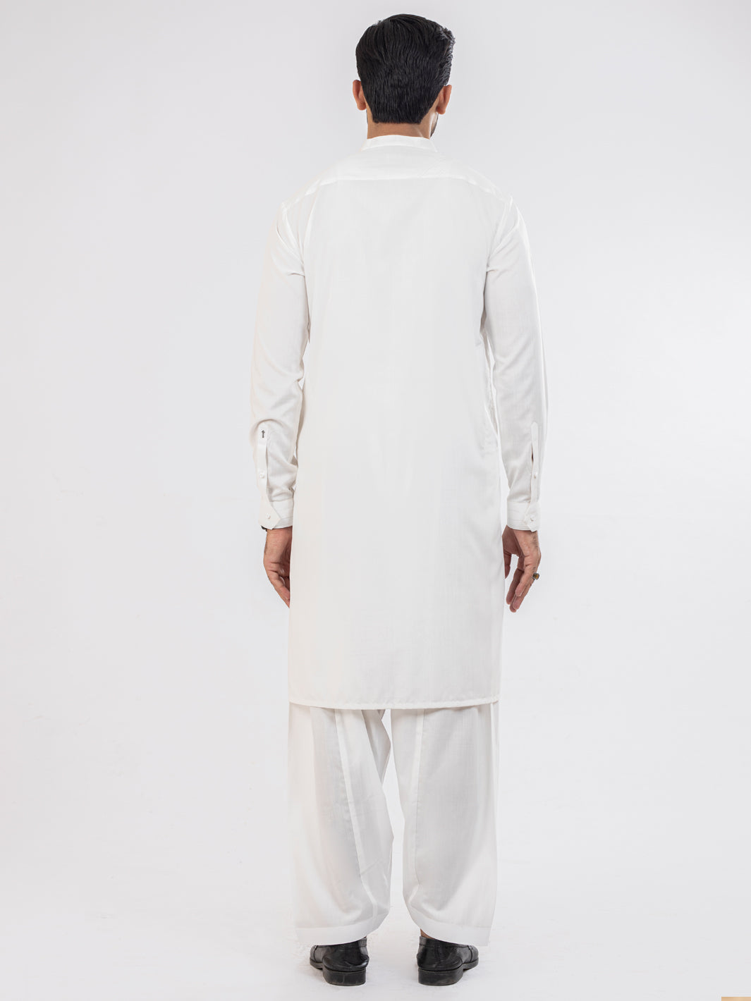 White Blended Kameez Shalwar - AL-KS-2839