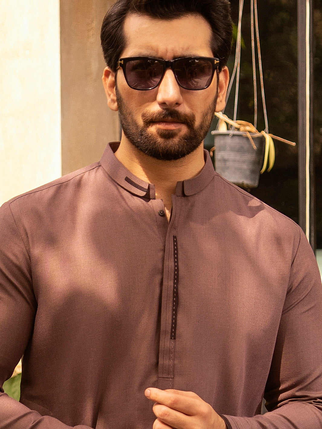 Brown Blended Kurta Trouser - AL-KT-2655