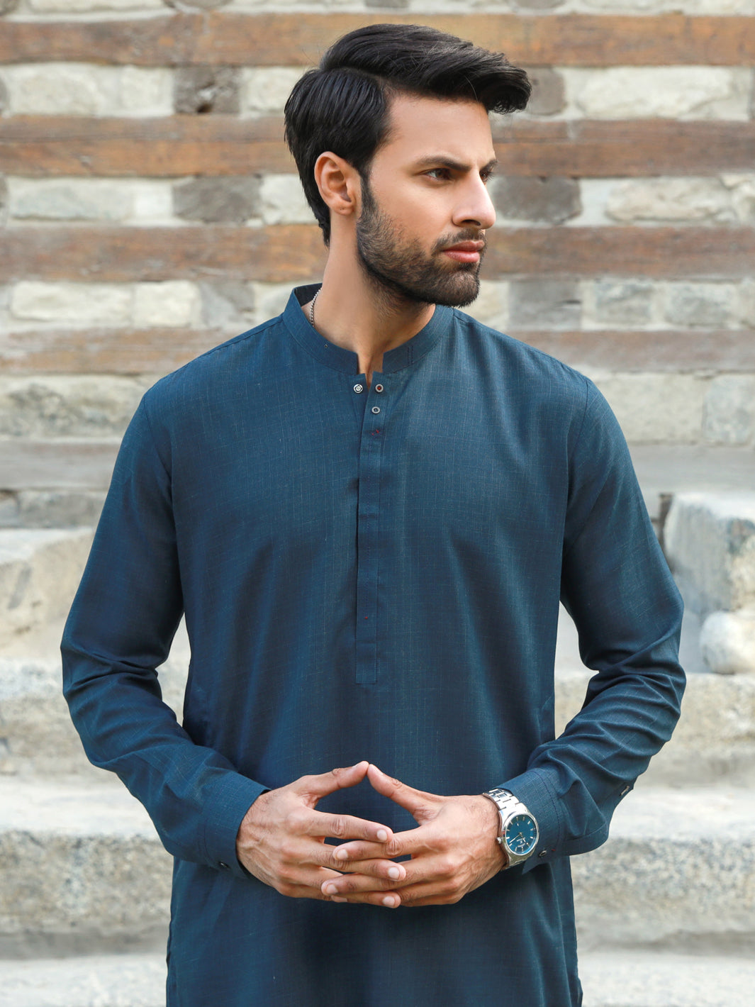 Teal Blue Kurta Trouser - AL-KT-2786