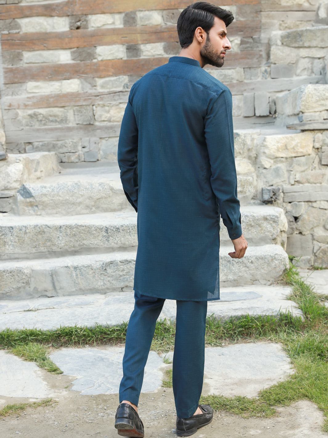 Teal Blue Kurta Trouser - AL-KT-2786