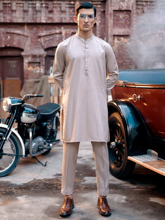 Peach Blended Kurta Trouser - AL-KT-2844