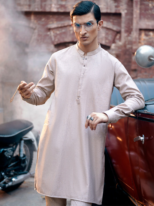 Peach Blended Kurta Trouser - AL-KT-2844