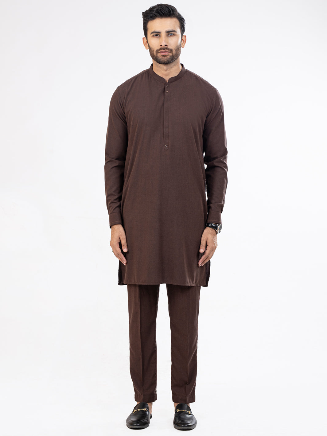 Brown Blended Kurta Trouser - AL-KT-2863