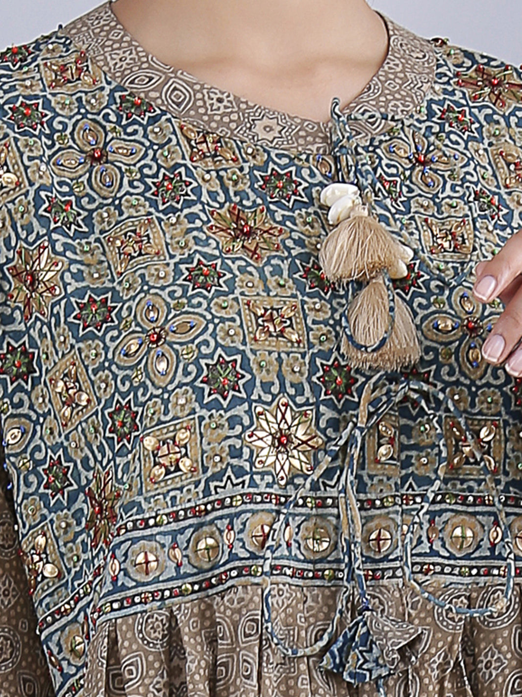 Natural Printed Tunic - LK-499