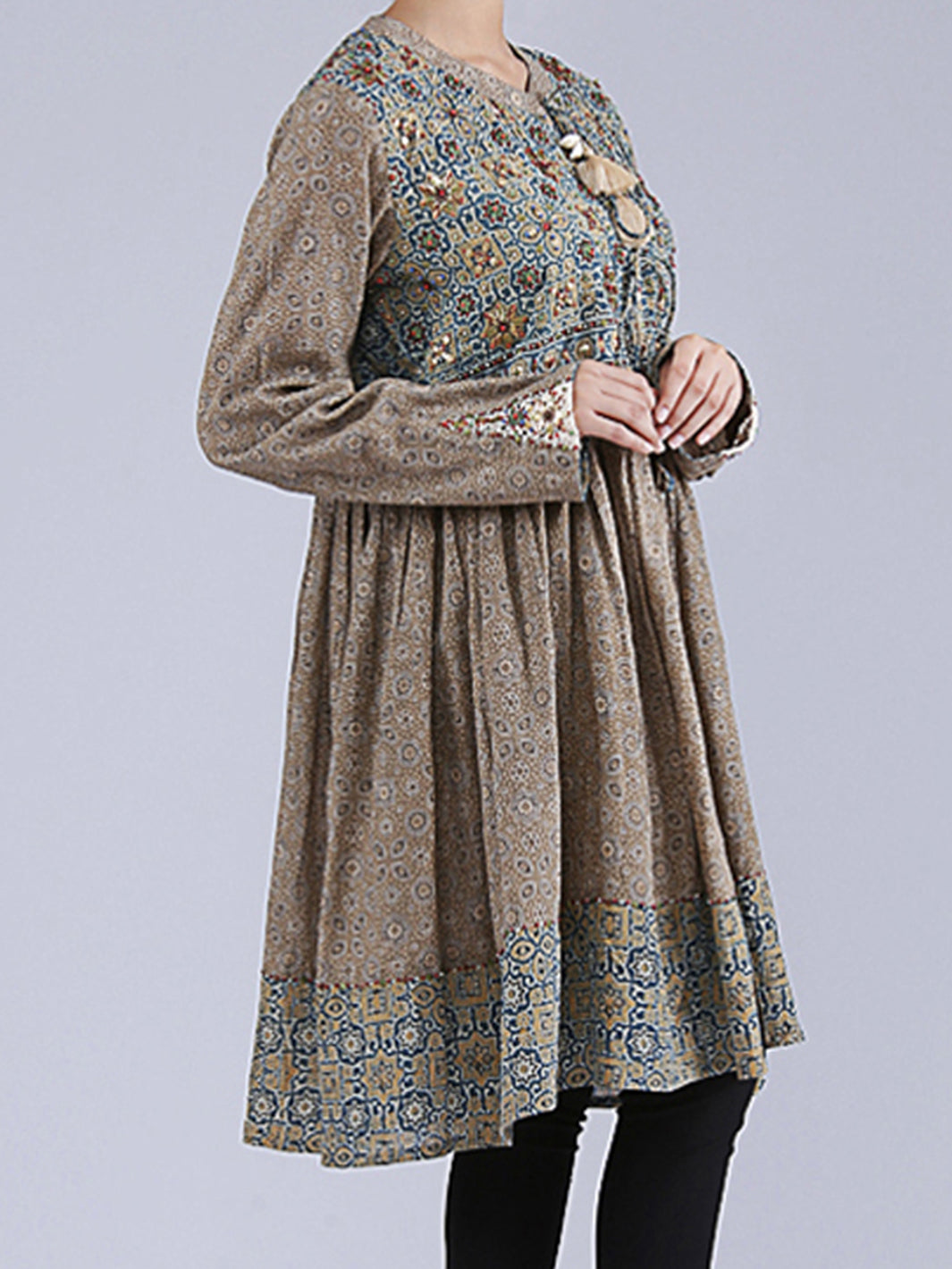 Natural Printed Tunic - LK-499