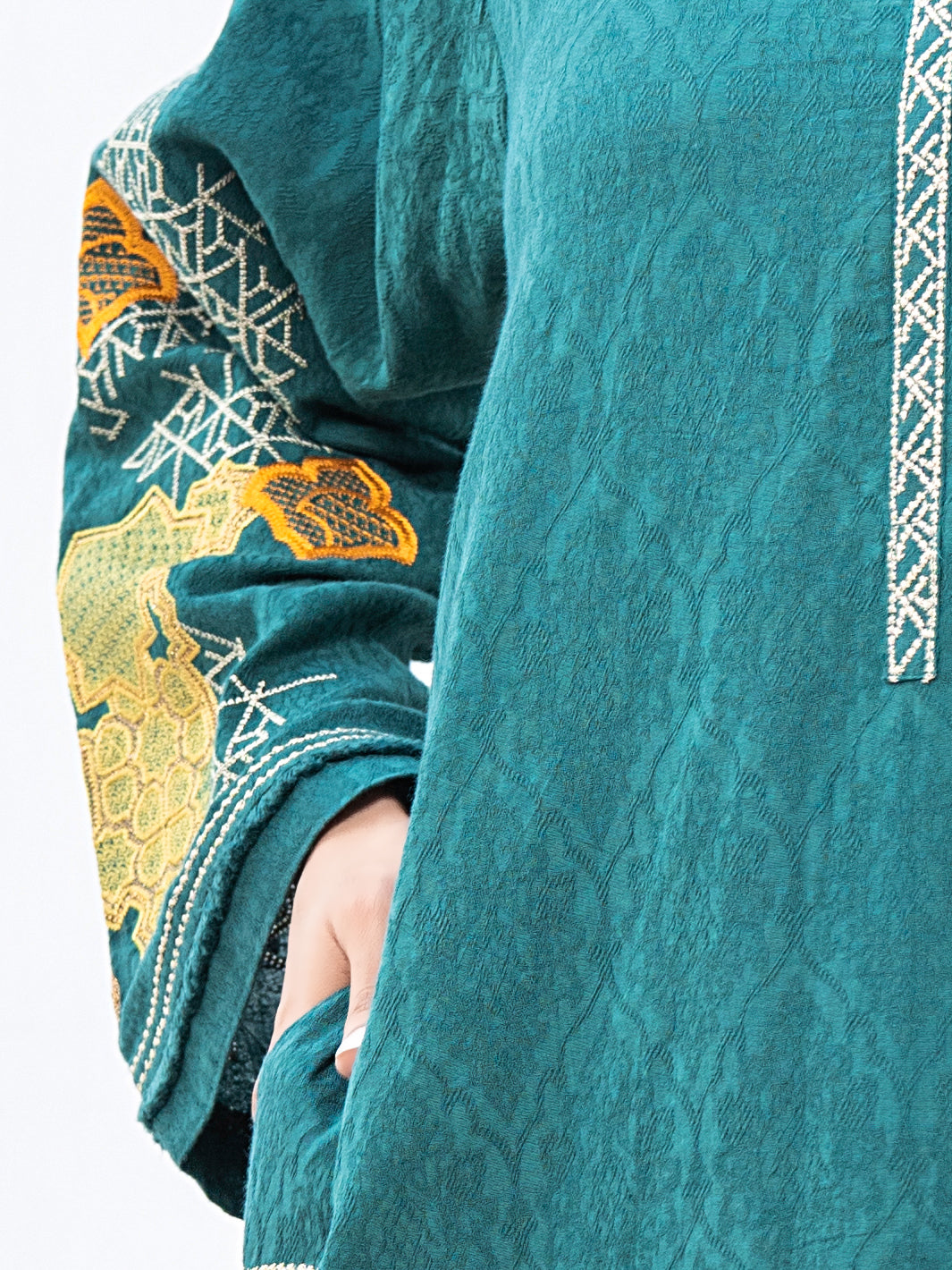 Green Jacquard Tunic - AL-LK-769