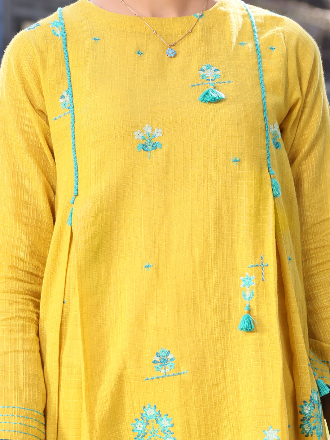 Mustard Dobby Cotton Tunic - AL-LK-790A