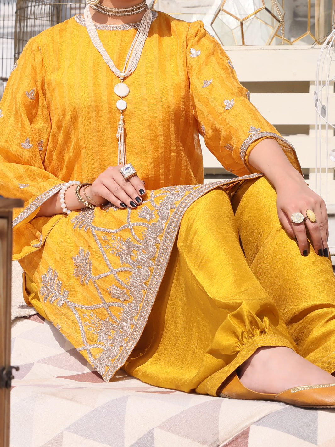 Yellow Silk Tunic - AL-LK-797