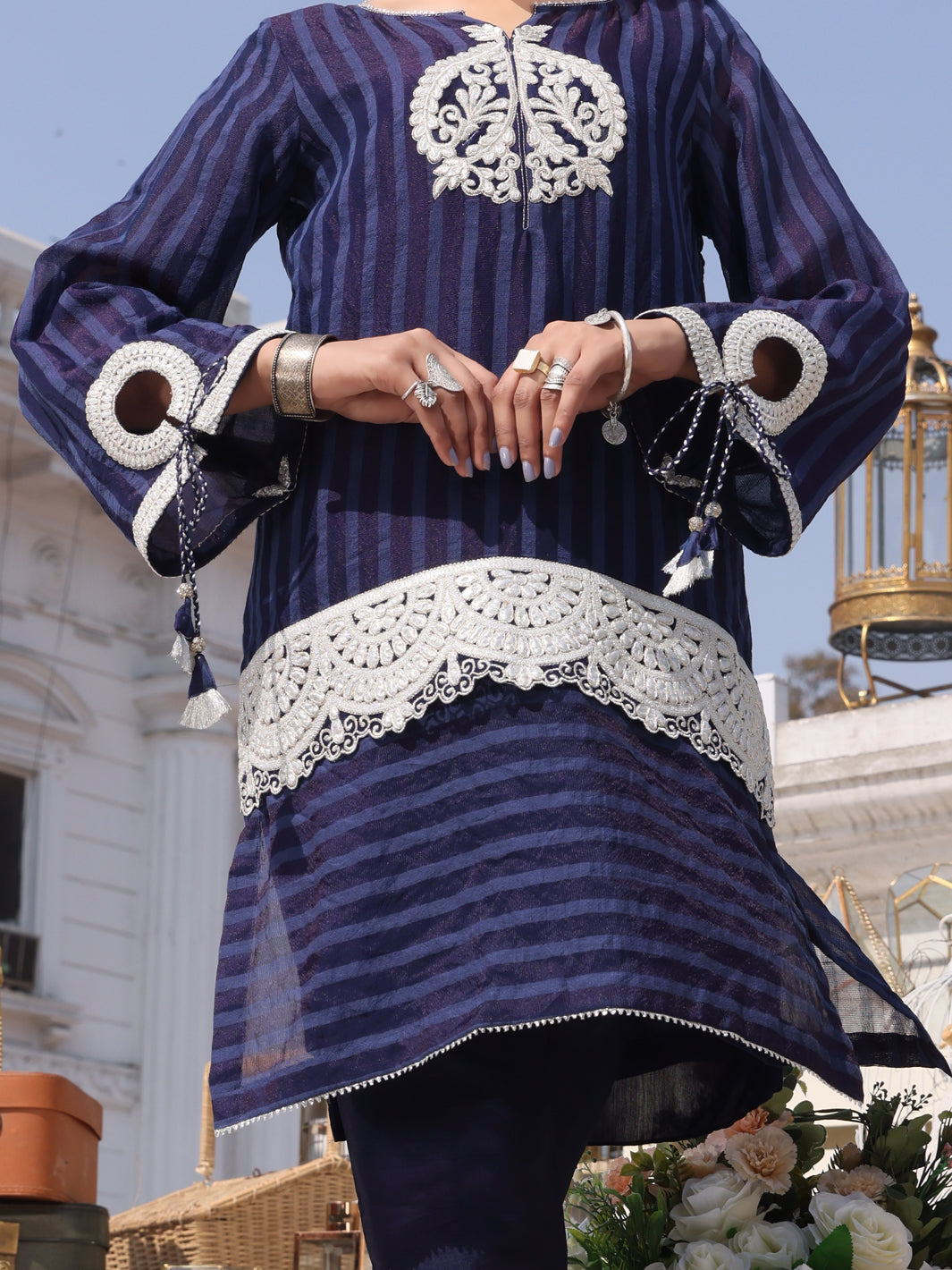 Blue Silk Tunic - AL-LK-798