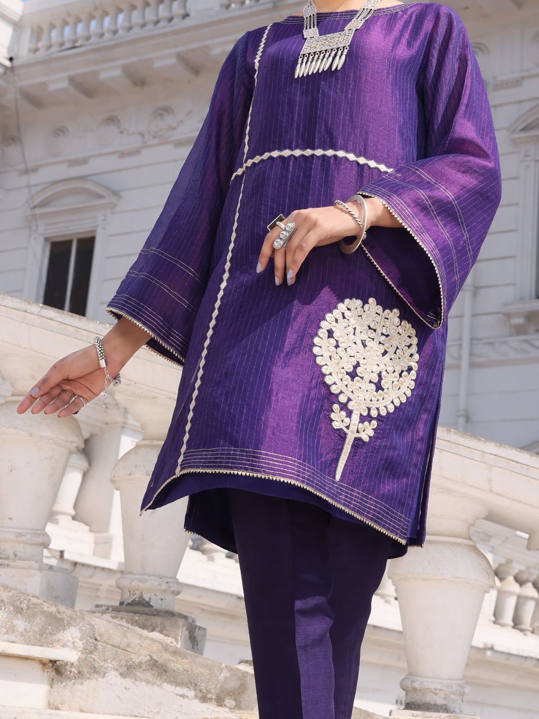 Purple Silk Tunic - AL-LK-799