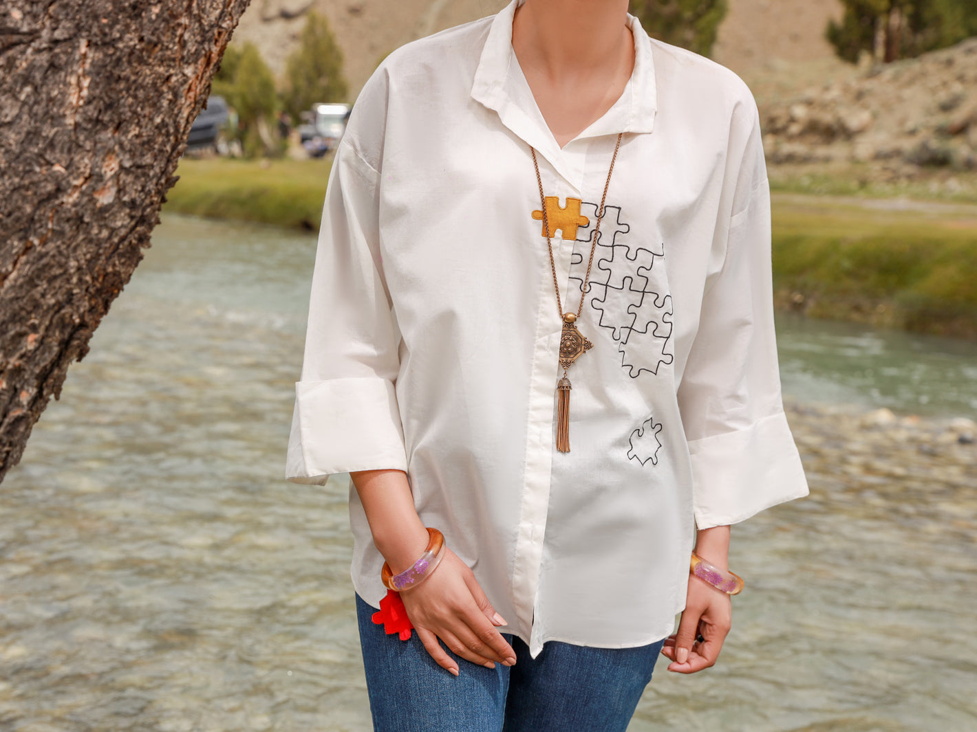 White Cambric Tunic - AL-LK-853