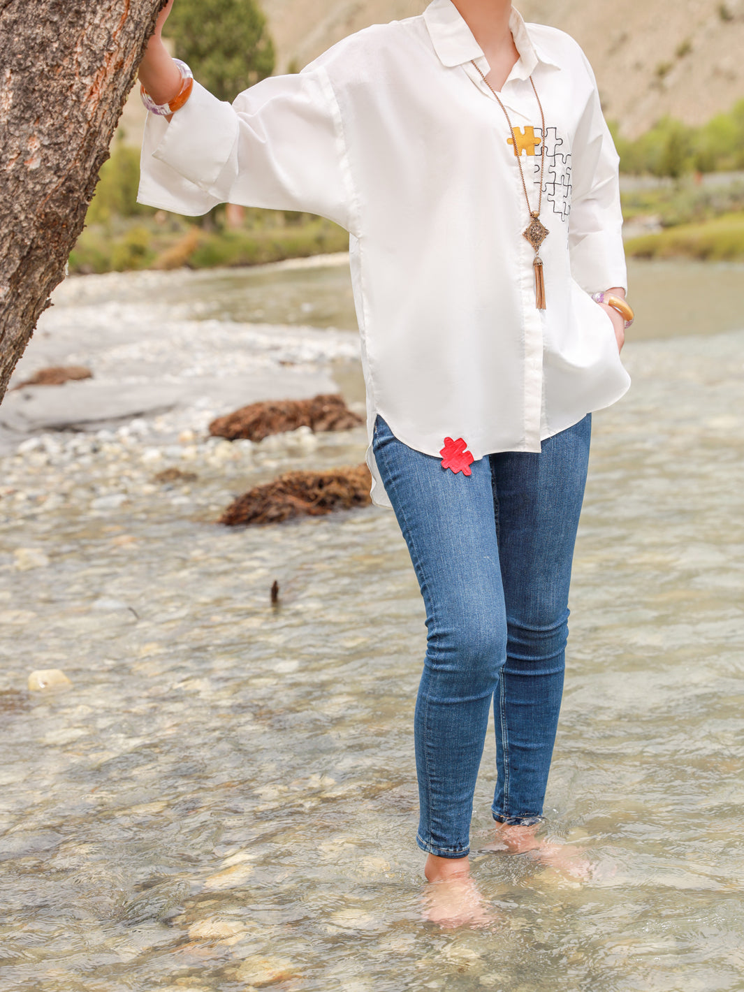 White Cambric Tunic - AL-LK-853