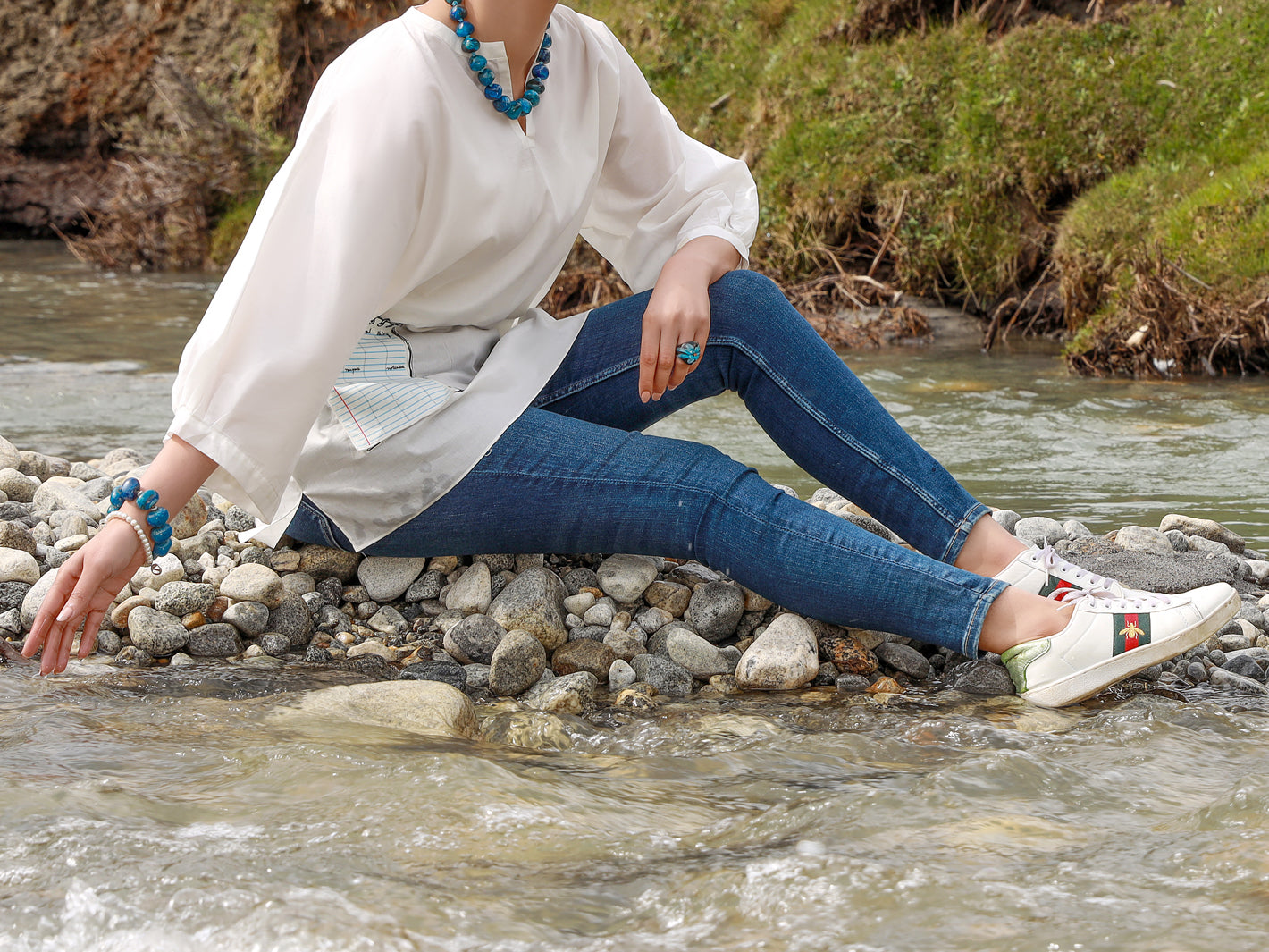 White Cambric Tunic - AL-LK-854