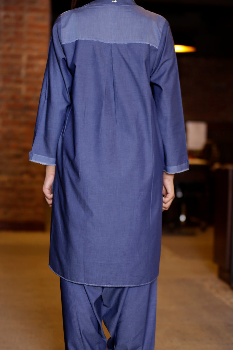 Blue Denim 2Pc Stitched - AL-LKS-195