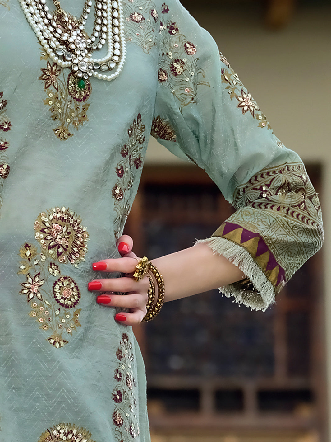 Sea Green Viscose 3 Piece Formal Suit - LS-240