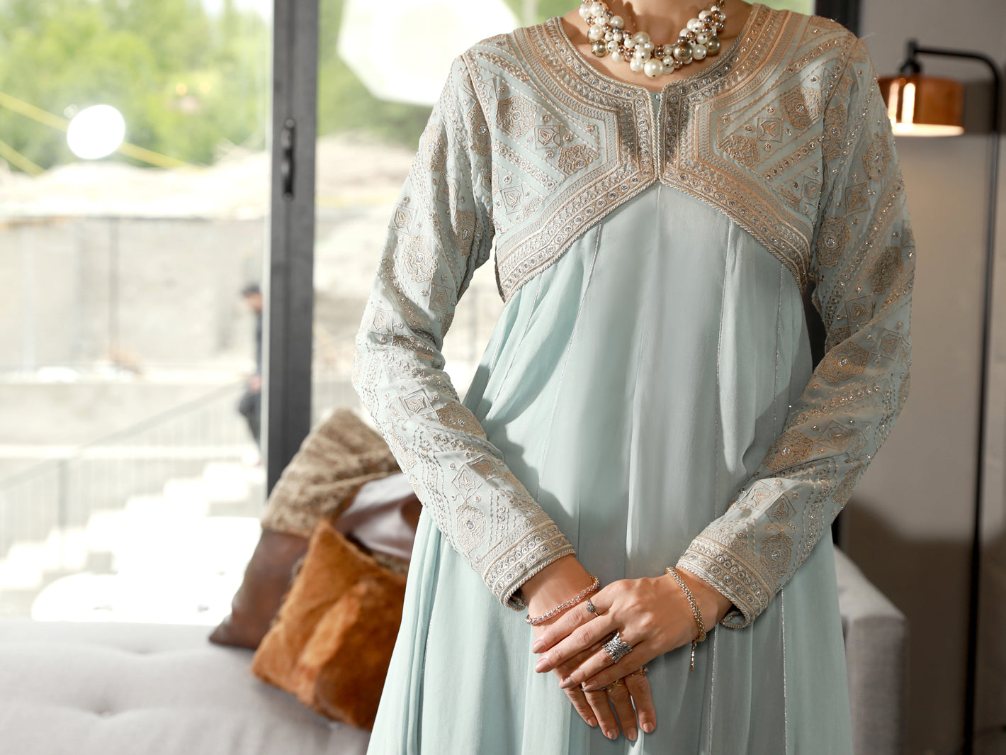 Grey 2 Piece Formal Stitched - AL-2PS-LS-334