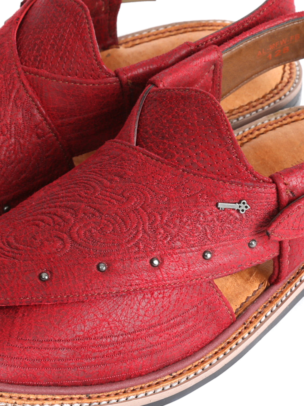 Red Peshawari Chappal - AL-MFW-EFB-128
