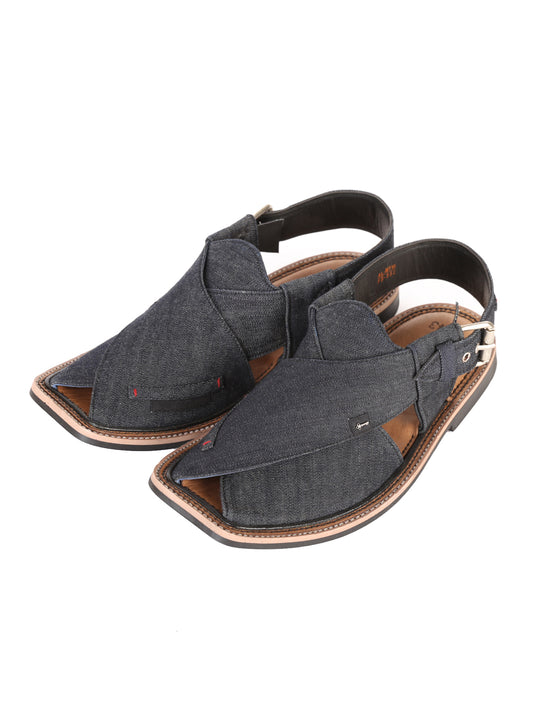 Charcoal Peshawari Chappal - AL-MFW-FB-082